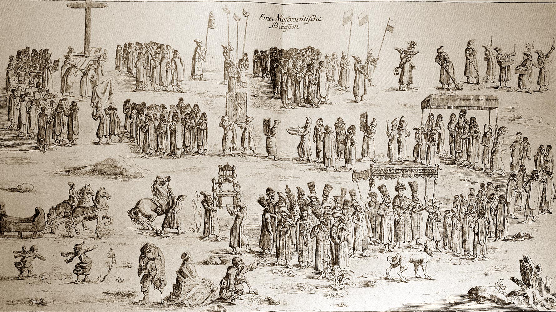 Beggars, popular misery and religious processions